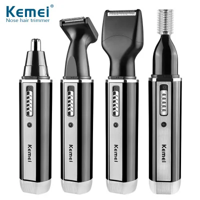 Kemei KM- 6630 4 in 1 Nose Hair Beard Eyebrow Rechargeable Electric Trimmer Electric Nose Trimmer Ear Shaver Hair Cliper