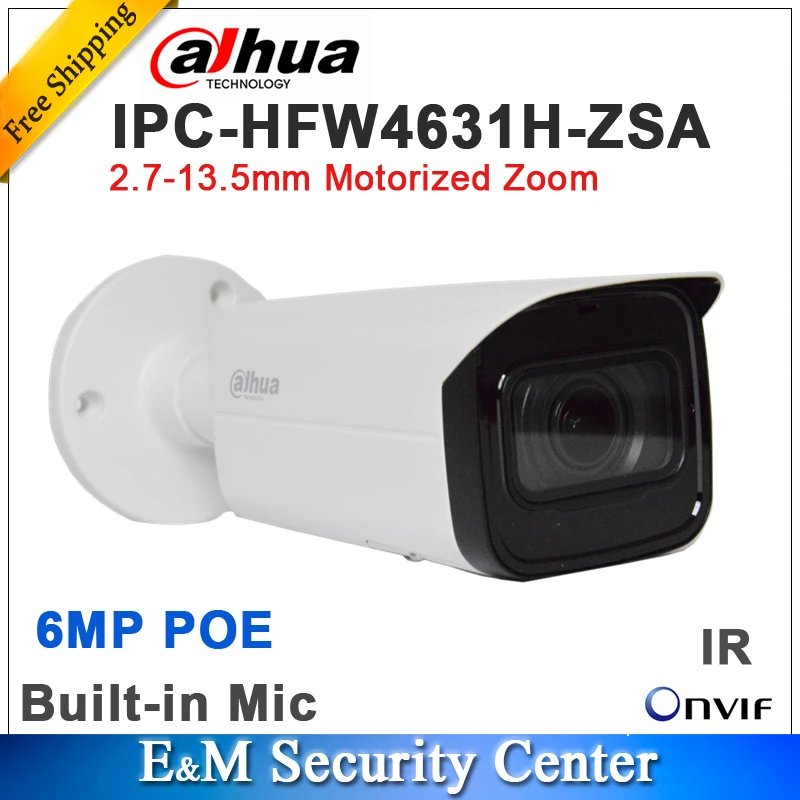 dahua IPC-HFW4631H-ZSA POE IR bullet 2,7-13,5 мм vf Объектив poe Встроенный микрофон H265 6Mp камера sd-карта слот IPC-HFW4631H-ZSA