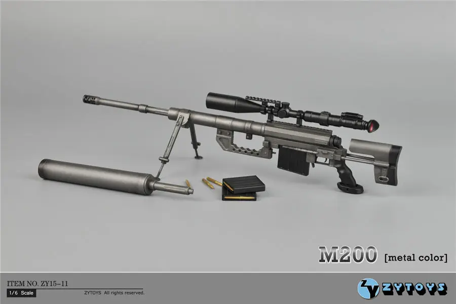 1:6 масштаб металлический цвет CheyTac интервенция M-200 снайперская винтовка оружие Модель игрушки ZY15-11 для 1" фигурка аксессуары