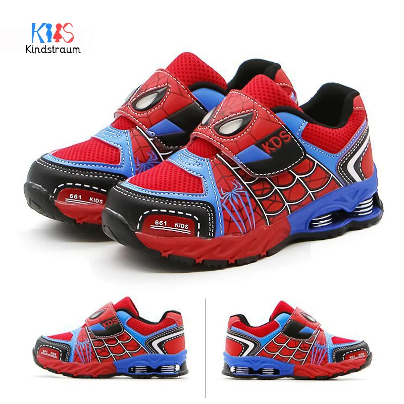 

Kindstraum 2018 Spring Spiderman Boys Sneaker Leather Shockproof Children Sports Shoes Casual Cartoon Kids Shoes ,BBJ009