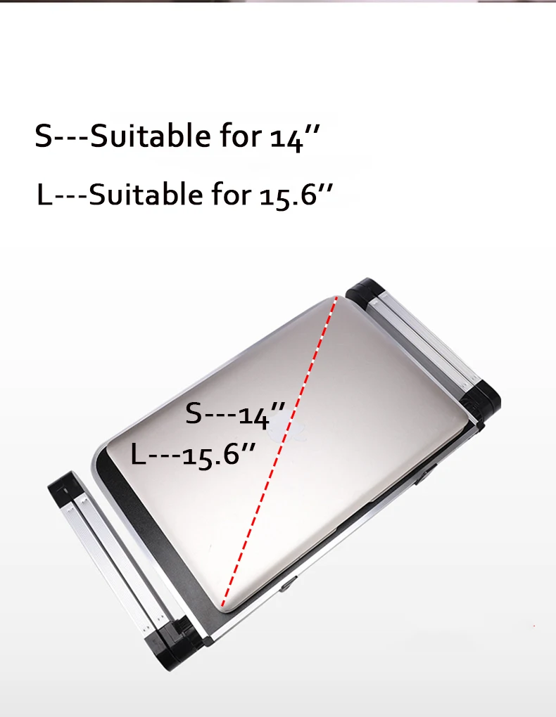 Алюминий сплава ноутбука Портативный складной регулируемый, стол для ноутбука компьютерный стол подставка, лоток Тетрадь Lap PC складной стол