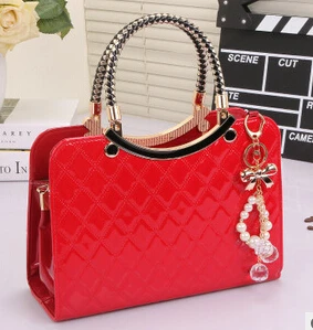 Модная брендовая сумка со звездами, новинка, модная дизайнерская сумка из искусственной кожи, сумка на плечо, женская сумка-мессенджер на цепочке, клетчатая YK40-964 - Цвет: Красный