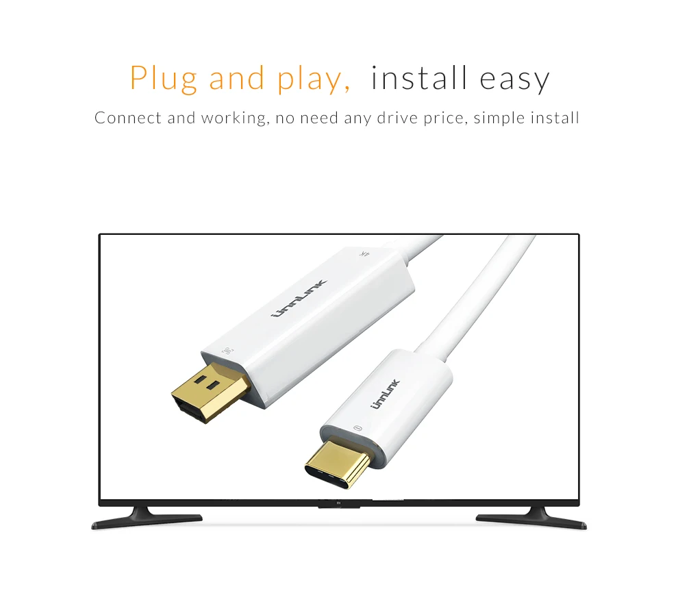 Кабель Unnlink USB C к DP DisplayPort UHD4K @ 60 Гц Type Thunderbolt 3 HDMI для MacBook Galaxy S10 S9 S8 Dex P20 P30|4k cable|dp