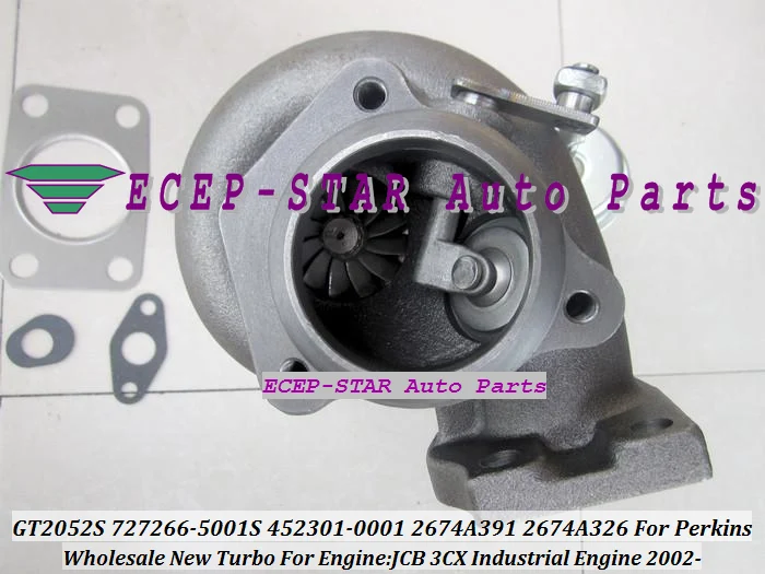 GT2052S 727266-5001S 452301-0001 727266-0001 2674A391 2674A326 turbo For Perkins JCB 3CX Industrial Engine 2002- (5)