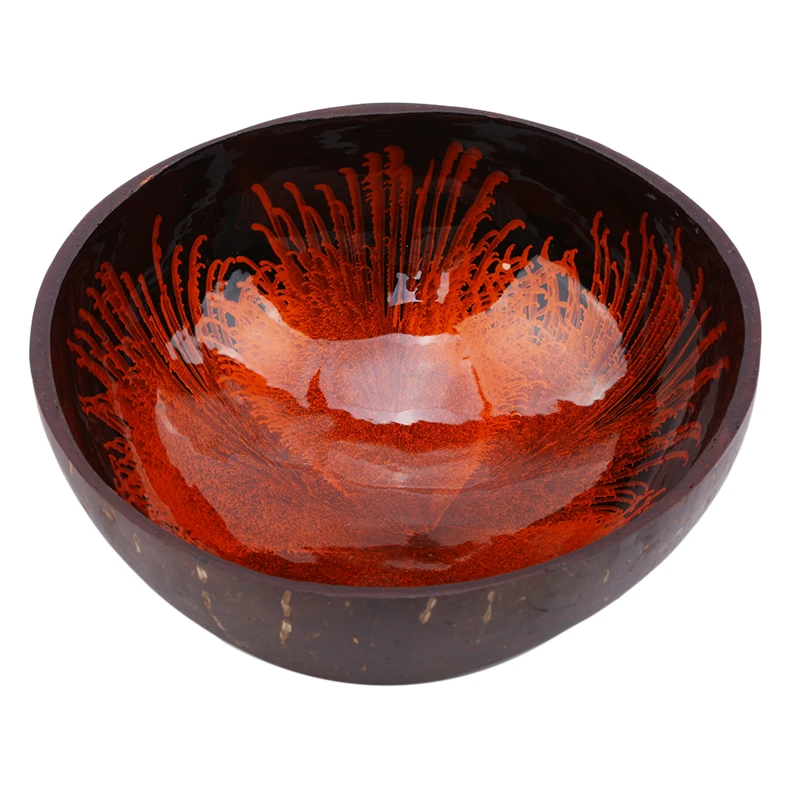 Креативная натурная чашка в виде кокоса чернила креативный орнамент чаша для хранения экологичный суп салат лапша секция для хранения чашка в виде кокоса - Цвет: orange