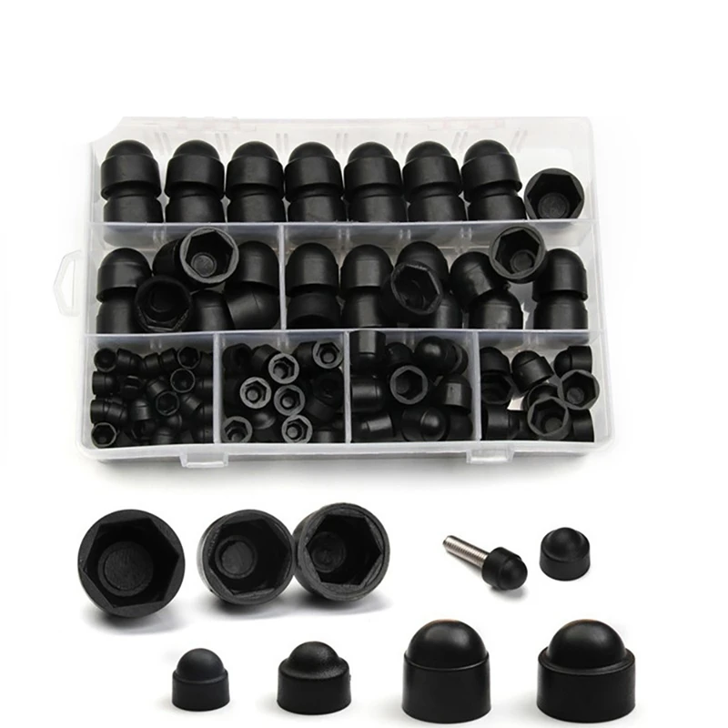 

145Pcs Rubber Hex Nut Cover Protective M4-M12 Bolt Cap Protection Caps Covers Exposed Hexagon Plastic