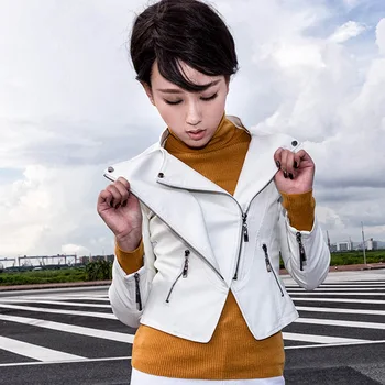 

2019 Women Spring Autumn Faux Leather Jacket Lady Fashion Motorcycle Coat Fashion Plus Size Bomber Short Slim Pu Leather Outwear