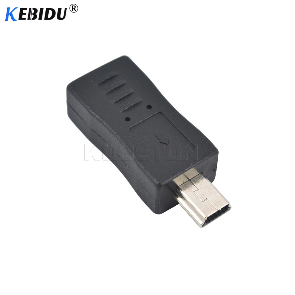 Адаптер переходник kebidu для ПК и телефонов черный Micro USB Мама в Mini папа|Кабели