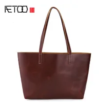 AETOO Простой ветер чистая голова слой кожи дамы сумка большая емкость Сумочка; кожаная сумка 3 комплекта