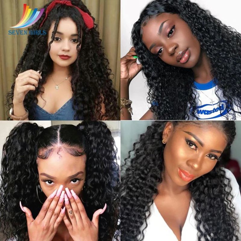 Sevengirls бразильские 10-30 дюймов девственные человеческие волосы пучки глубокие вьющиеся натуральные волосы для наращивания 3 пучка онлайн