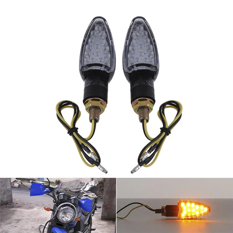 2Pcs 15LED 2 Wire Turn Signals Indicator Lights Lamp Bulb for ATV