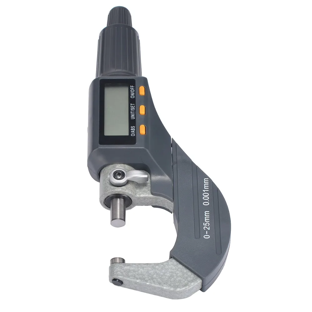 1pc Digital Electronic Outside Micrometer 0 25mm Carbide Tip Accuracy 0
