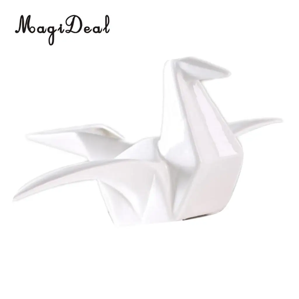 Ceramic Origami Crane Figurine Statue Home Office Decor Ornaments Wedding Party Table Centerpieces