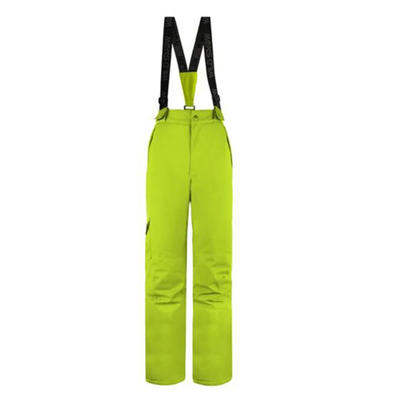 Брендовые женские лыжные штаны с плечевыми ремнями, теплые водонепроницаемые ветрозащитные штаны для сноуборда, уличные зимние брюки
