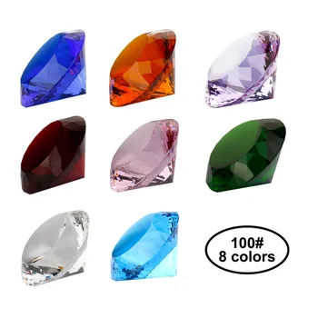 

100mm Shining Crystal Glass Diamond Paperweight Crystal Wedding Decoration Customized Printing Jewel Gift