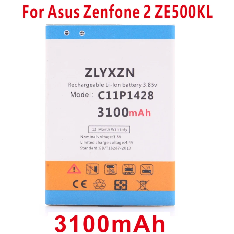 Аккумулятор ZLYXZN C11P1428 3100 мАч для Asus Zenfone 2 Zenfone2 Laser ZE500KL ZE500KG | Мобильные телефоны и