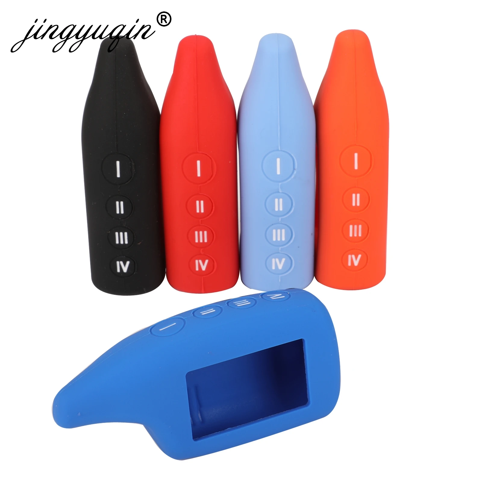 

jingyuqin 10pcs/lot Keychian Silicone Case For Scher-Khan Magicar 5 LCD Two Way Car Alarm Remote Scher khan Magicar M5 Key Cover