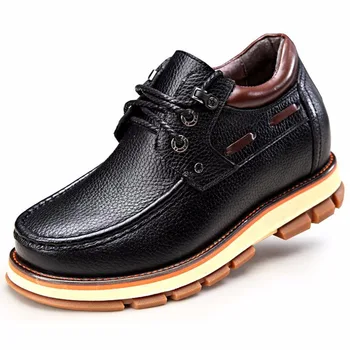 

X9905 Comfortable Casual Leather Shoes Thick Platform with Invisibly Elevator Insole Make Men Taller Increasing Height 8 CM