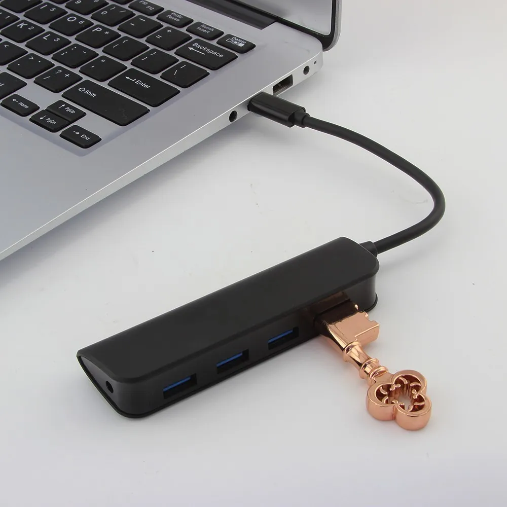 CHUYI USB Type-C HUB 4 port USB 3.0 EU/AU /US/UK HUB DC 5V Type Power Adapter C Splitter For Huawei Xiaomi Laptop Accessories