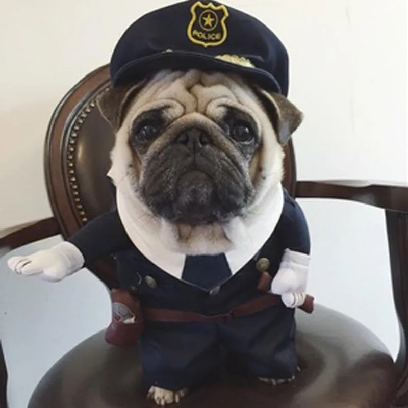 Костюм для собак, одежда, теплая одежда, костюм полицейского, наряд для щенка, хлопковая одежда 35 H