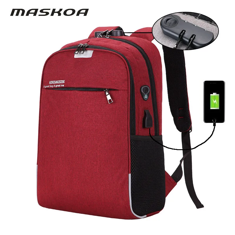 Новые Красные модные сумки рюкзаки для женщин 2019 USB зарядка противокражная