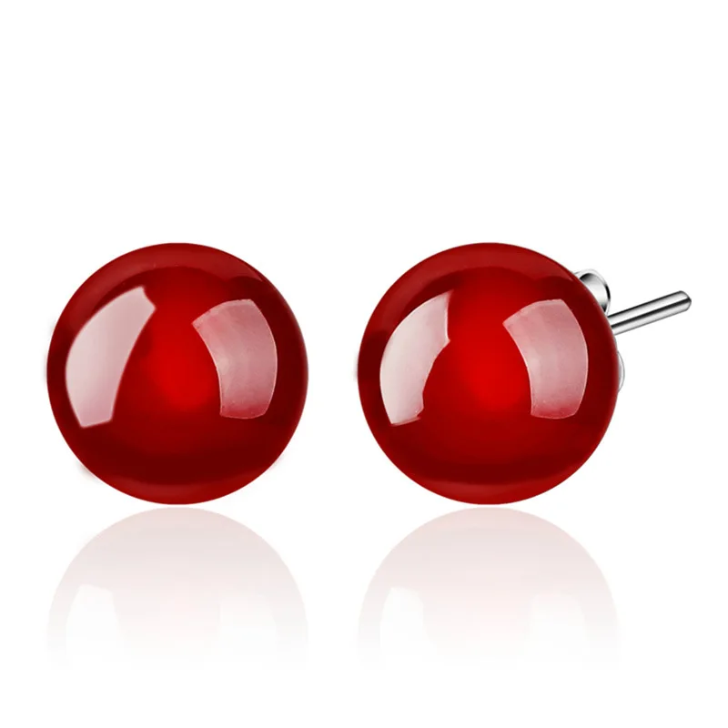 

100% 925 sterling silver fashion rhinestone ball ladies`stud earrings jewelry women Anti allergy drop shipping birthday gift