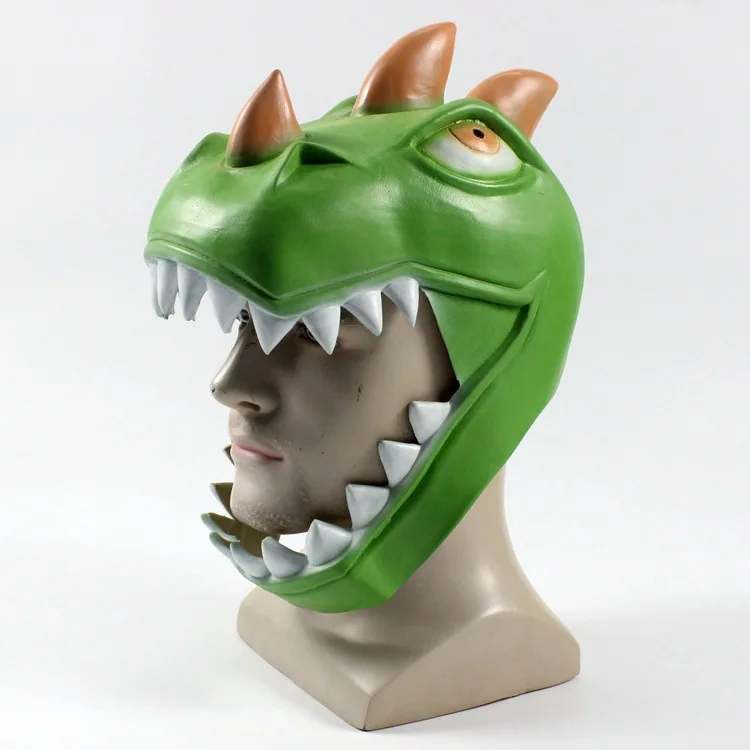 Форт крокодил, динозавр, игра битва рояль Рекс, косплей маска, зеленый динозавр, полное лицо, маски для женщин и мужчин, Хэллоуин