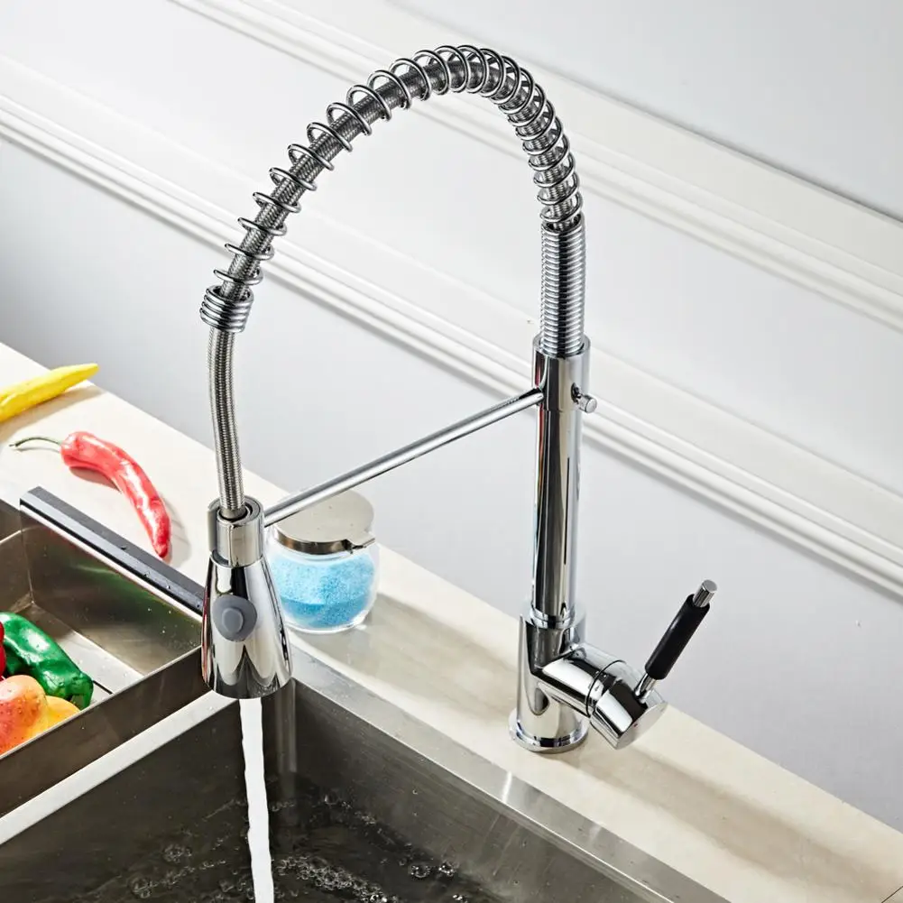 

Spring Kitchen Faucets Pull out Side Sprayer Single Handle Mixer Tap Sink Faucet 360 Rotation Cold and Hot Kitchen Faucets