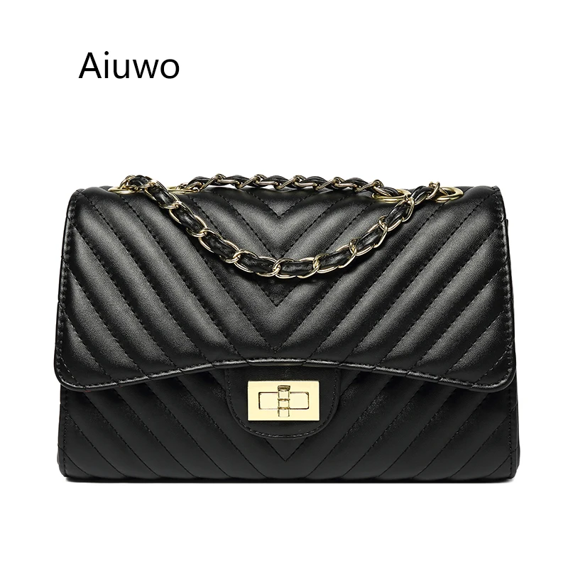 

Aiuwo Luxury Handbags Women Bags Designer Brand Ladies Quilted Chain Bag Plaid Crossbody Bags For Woman sac a main bolsos mujer