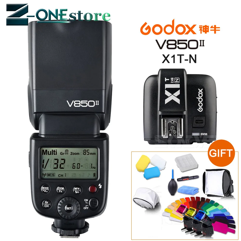 Godox V850II GN60 HSS 2 4G Беспроводная система X Flash Speedlite li-ion батарея + X1N передатчик для