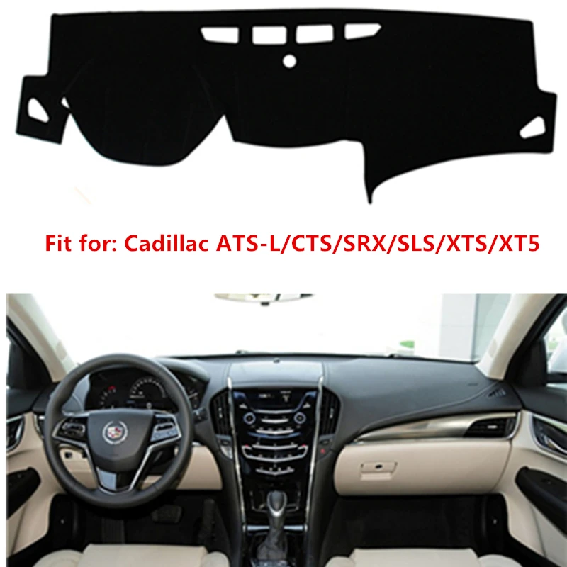 

For Cadillac ATS-L CTS SRX SLS XTS XT5 All Black Car Dashboard Covers Dashmats Pad Auto Shade Cushion Carpet Protector