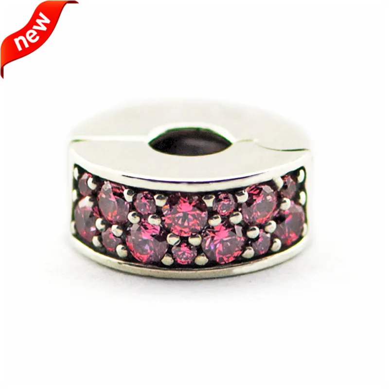 

CKK Beads Honeysuckle Pink Shinning Elegance Spacer Clip Charm 100% 925 Sterling Silver Fits Pandora Charms Bracelet Wholesale