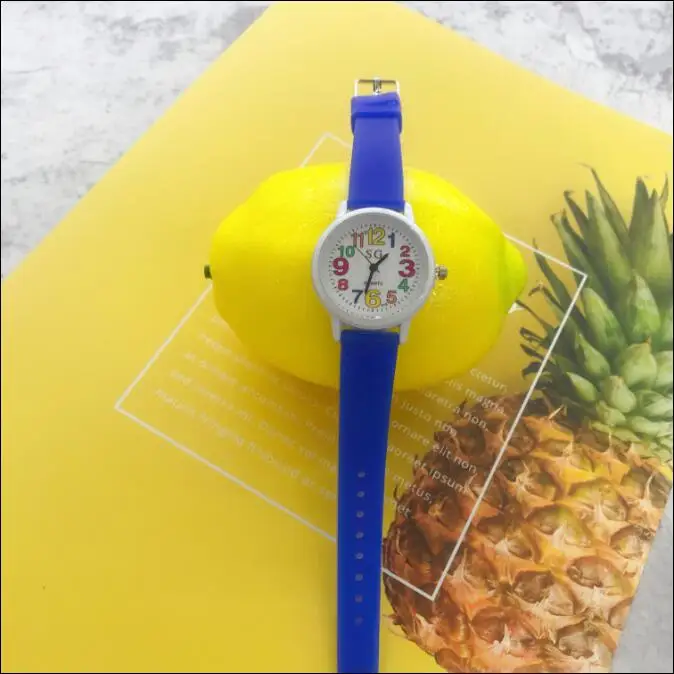 2019 модные простые милые детские часы ярких цветов с силиконовым ремешком
