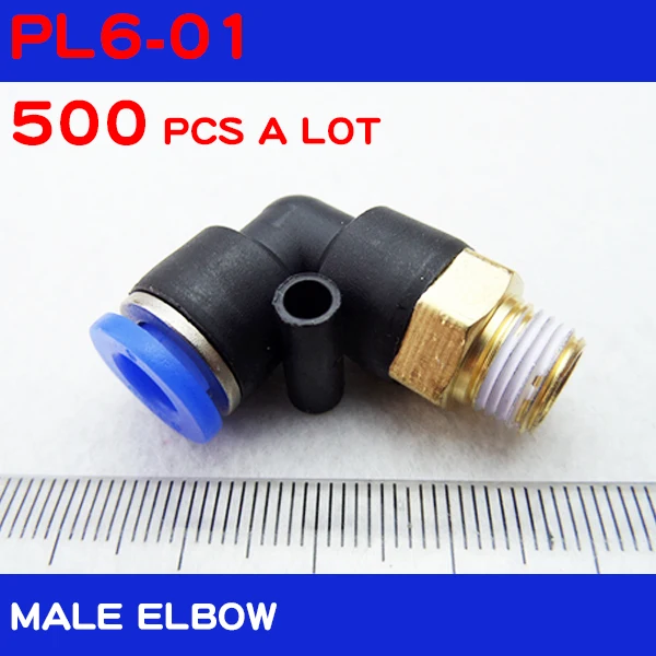 

500 Pcs of PL6-01 free shipping, 6mm Push In One Touch Connector 1/8" Thread Pneumatic Quick Fittings