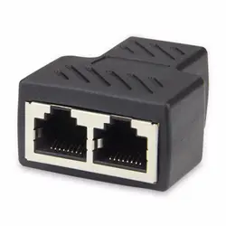 2 шт. RJ45 локальной сети Ethernet Y Splitter 3 Порты Муфта Разъем 1 до 2 гнездо Splitter Разъем гнездо сетевой вилки