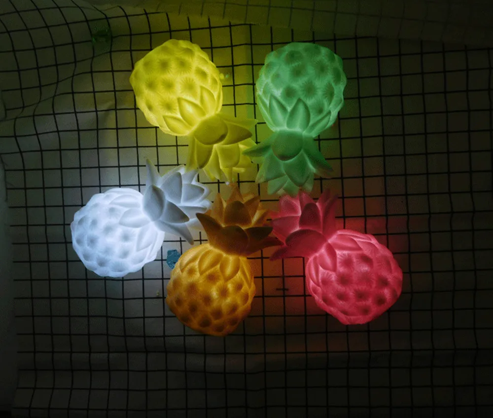 SUPERNIGHT Pineapple LED Night Light Silicone Lampada Home Decoration Bedroom Bedside Desk LED Table Lamp for Baby Kids Toy Gift (15)