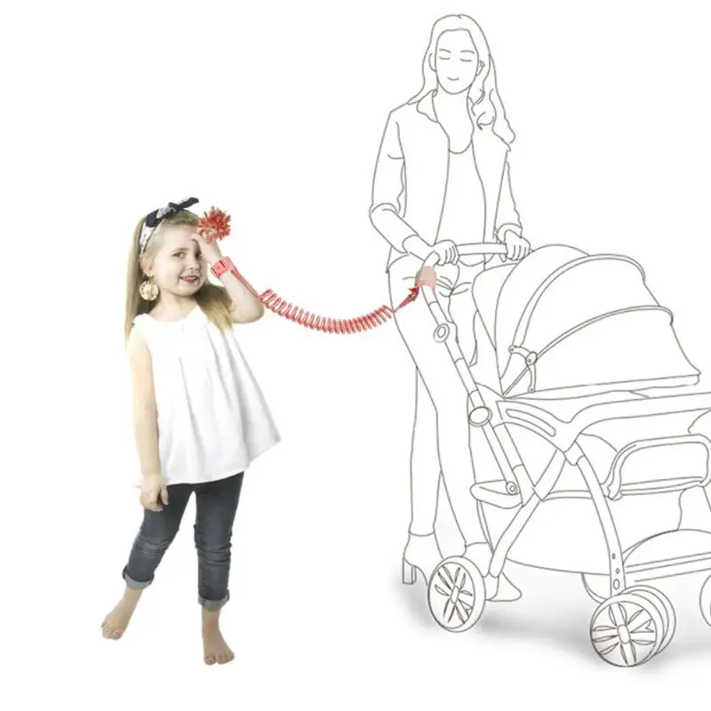 2 м детский поводок для безопасности, индукционный замок, не теряющийся, на запястье, для детей, для прогулок, на руку, на пояс, поводок, для ухода за ребенком