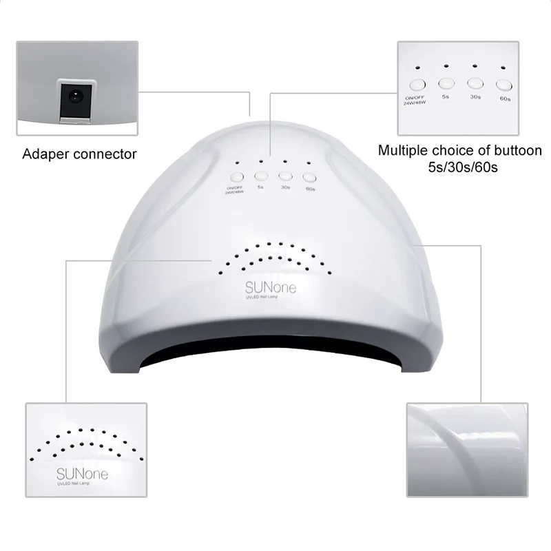 Billige 48W UV Lampe Nagellack Trockner 30 LEDs Licht 5S 30S 60S Trocknen Fingernagel   Kappe nagel Gel Aushärtung Nail art Trockner Maniküre für Sunone