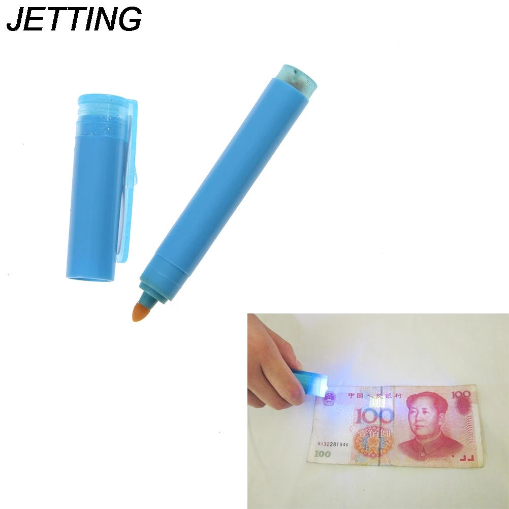 

2 in1 Useful UV Light Banknotes Detector Counterfeit Fake Forged Money Bank Note Checker Detector Tester Marker Pen