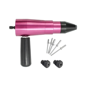 

Handheld Electric Rivet Nut Gun Adapter Riveting Power Drill Tool Kit 2.4-3.2mm 4-4.8mm Rivets