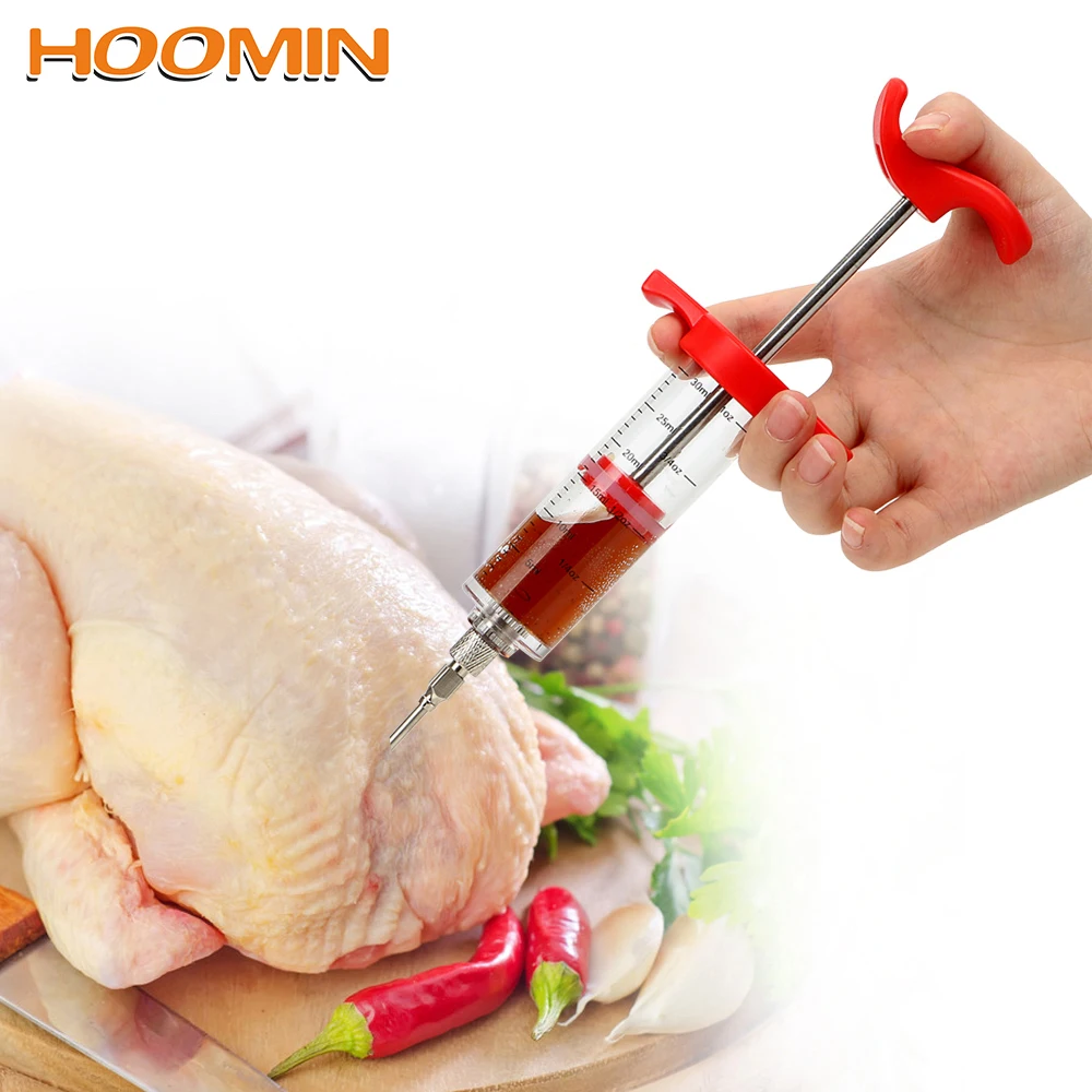 

HOOMIN Marinade Injector Cooking Sauce Injection Tool Poultry Turkey Chicken Flavor Syringe BBQ Meat Syringe