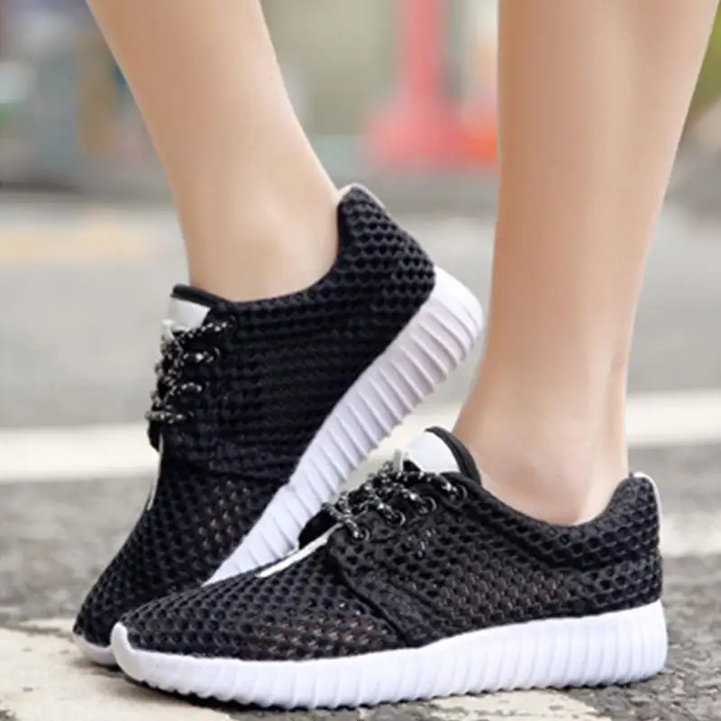 

Autumn Women Sneakers Fashion Casual Flats Shoes Ladies Air Mesh Lightweight Lace Up Anti-slip Sports Shoes Flats Zapatos Mujer