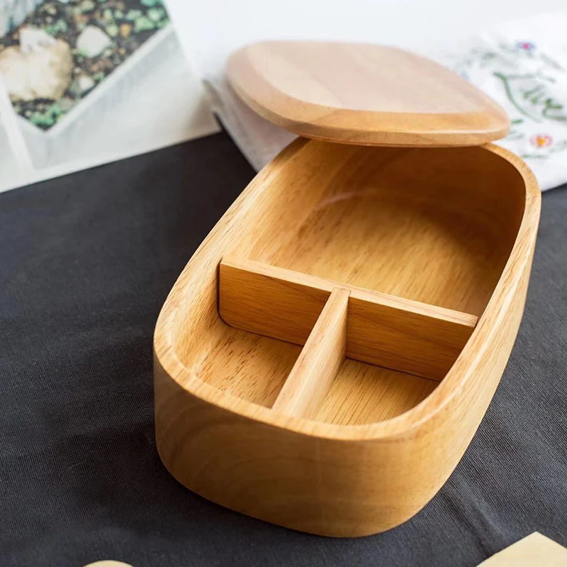 2019 японский Стиль Bento Коробки 1 Слои 3 сетки деревянная коробочка для обедов