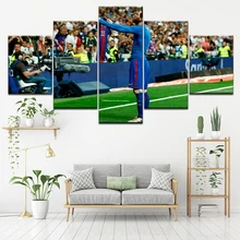 

Canvas Painting Messi holding shirt to real Madrid 5 Pieces Wall Art Painting Modular Sport Wallpapers Poster Print Home Decor