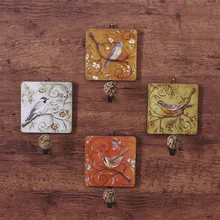 Творческий Дерево Птицы Дерево Европейский ретро сделать старые сельской местности декоративные настенные крючки крючок Вешалка Магазин Одежды