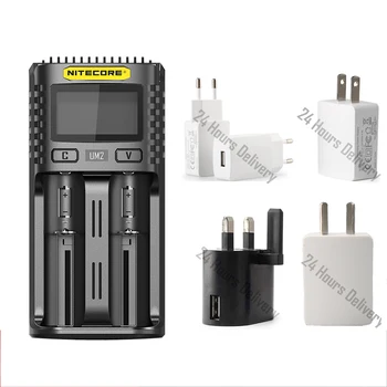 

Brand Nitecore UM2 USB Dual-SlOT QC Charger Intelligent Circuitry Global Insurance li-ion AA 18650 20700 26500 26650 Charger