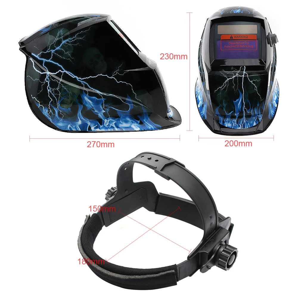 Lightning-skull Adjust Solar Auto Darkening TIG MIG Grinding Welding Helmets / Face Mask / Electric Welding Mask / Weld Cap Lightning-skull Adjust Solar Auto Darkening TIG MIG Grinding Welding Helmets / Face Mask / Electric Welding Mask / Weld Cap