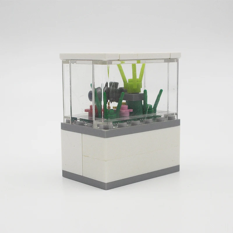 Single Fish Case Box Grass Fish Tank Building Blocks Bricks Legoingly MOC Accessories Parts Kits Set DIY Gifts Toys for Kids (4)