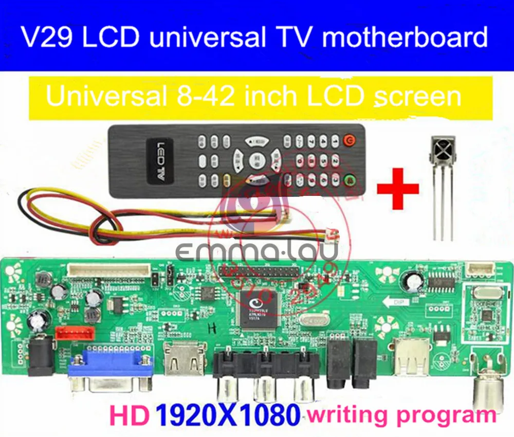 V29 Универсальный материнская плата lcd tv VGA/HDMI/VGA/AV/ТВ доступны ЖК-дисплей ТВ драйвер платы Поддержка 8-42 дюймов LVDS Экран