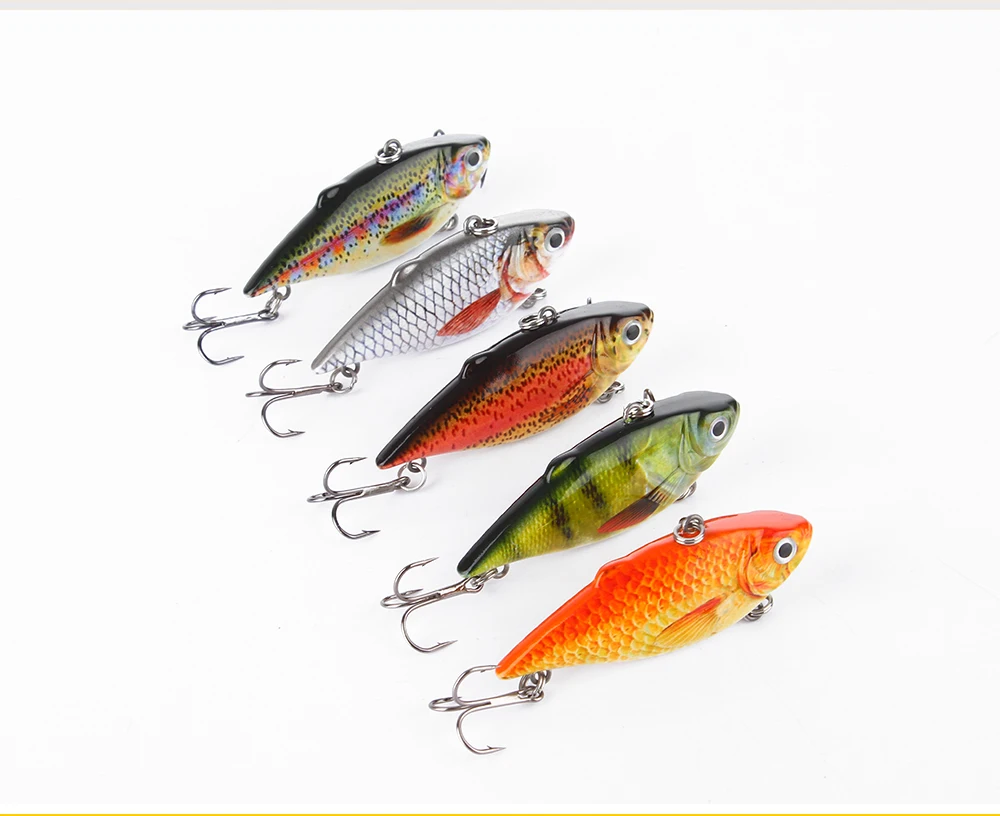 1pcs 6.3cm VIB Fish Crankbait 8.5g Lifelike Fishing Lure High Quality Fishing Bait Slow Sinking Hard Fish Wobbler Pesca Diving 4
